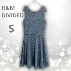 美品　DIVIDED　ディバイデッド　H&M　ノースリーブ　バックシャン　フレア　ワンピース　グレー　メランジ　杢　Ｓ　ミニ　ひざ丈　モード　シンプル　キレイめ　大人　可愛いのサムネイル