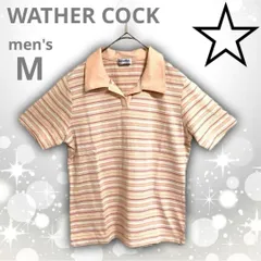 WATHER COCK　ウェザーコック　スキッパー　ポロシャツ　カットソー　ボーダー　オレンジ　マルチカラー　Ｍ　半袖　カジュアル　スポーツのサムネイル