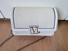 Victoria's Secret White Mini Shoulder Bag, Crossbody Bag, Chain Bag
