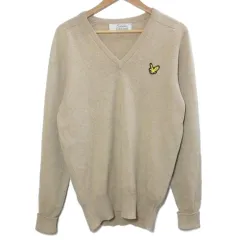 ライル&スコット LYLE&SCOTT カシミヤ セーター ニット セーター 長袖 Vネック ワッペン ワンポイント 厚手 40/102 L相当 ベージュ /Xのサムネイル