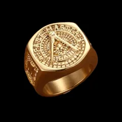 【A001】リング　メンズ　レディース　指輪　お洒落　アクセサリー　ファッション　ゴールド　20号のサムネイル