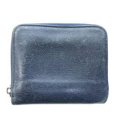 ヴァレクストラ Valextra 二つ折り財布 ウォレット 小銭入れ 6カード レザー ラウンドファスナー ネイビー IBO97 ☆AA★のサムネイル