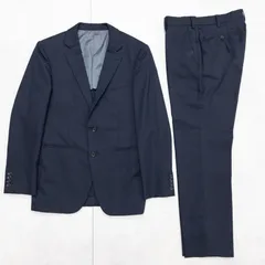 TAKEO KIKUCHI タケオキクチ スーツ セットアップ ジャケット パンツ シャドーストライプ ウール ネイビー メンズ 2 b02224のサムネイル