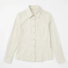 J&R ジェイアンドアール ストライプ柄 長袖シャツ 日本製 Mサイズ NATURAL BEAUTY BASIC風のサムネイル
