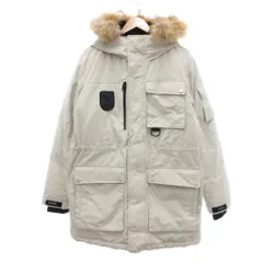 ゲス GUESS ダウンジャケット アウター ハーフ丈 M アイボリー ファー付きフード 複数ポケット MH4W9895 /SX ■IBO91のサムネイル