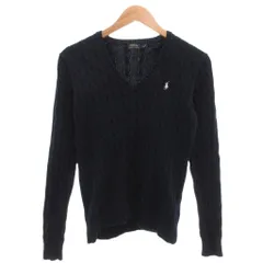 ポロ バイ ラルフローレン Polo by Ralph Lauren ニット セーター M 紺 ネイビー ケーブル編み Vネック 長袖 /NLのサムネイル