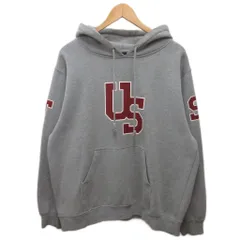 ステューシー STUSSY 90s ヴィンテージ USロゴ パーカー フーディー プルオーバー ロゴプリント USA製 L グレー ☆AA★のサムネイル