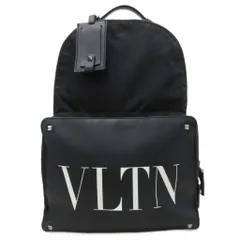 ヴァレンティノ ガラヴァーニ VALENTINO GARAVANI 20AW スタッズ バックパック リュックサック デイパック ナイロン レザー ロゴプリント 黒 ブラックのサムネイル