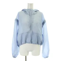 チャオパニック ティピー CIAOPANIC TYPY 24SS クロップド丈光沢ナイロンアノラック シャツ ジャケット パーカー ONE 青 ブルー クロップド丈 フード付き 長袖 TYZ1041307A0001 /AP15のサムネイル