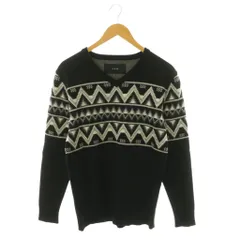 エーケーエム AKM Vneck ORTEGA ニット セーター 長袖 Vネック L ブラック マルチカラー K092 /DO ■OS ■SHのサムネイル