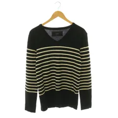 エーケーエム AKM cash wool border Vneck ボーダーニット セーター 長袖 Vネック L ブラック オフホワイト K006 /DO ■OS ■SHのサムネイル