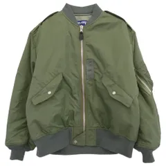 JUNYA WATANABE COMME des GARCONS MAN ジュンヤワタナベコムデギャルソンマン WH-J029 AD2021 ナイロンツイル バックプリント MA-1 ミリタリー フライト ボンバー ジャケット ブルゾン カーキ系 XS【中古】のサムネイル