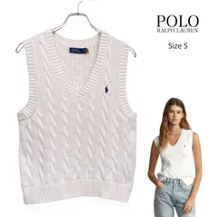 現行タグ Polo Ralph Lauren ポロ ラルフローレン ケーブル コットン ニット ベスト サイドスリット  SizeS  /R26485のサムネイル