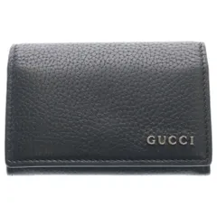 GUCCI (グッチ) ロゴ レザー カードケース シルバー金具 ブラック 771152のサムネイル