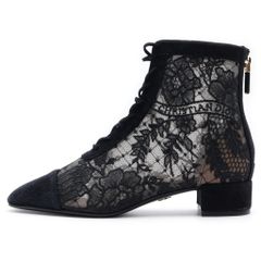 美品】DOLCE&GABBANA レース ビジュー装飾 ブーティ 38.5 - メルカリ