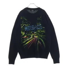 VERSACE (ヴェルサーチ) パッチロゴ ジップアップ ドライバーズニット ブラック 1017009 1A12071のサムネイル