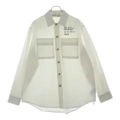OFF-WHITE (オフホワイト) CPO ロゴプリント コットンデニム シャツ ジャケット ホワイト OMGA091F19D07023のサムネイル
