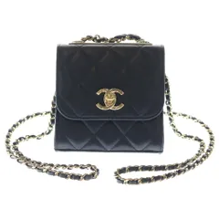 CHANEL (シャネル) マトラッセ11 ミニチェーンショルダーバッグ ブラック ラムスキン A81633 ゴールド金具のサムネイル