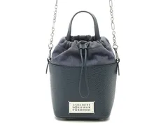 Maison Margiela メゾンマルジェラ 5AC バケットバッグ S61WG0035 P4348 ショルダーバッグ カーフ/キャンバス ネイビー レディース【中古】【432】のサムネイル