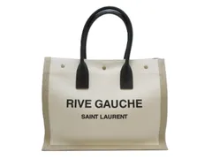 SAINT LAURENT　サンローラン　リヴゴーシュトートバッグ　ナチュラル/ベージュ/ブラック　キャンバス/レザー　617481【中古】430のサムネイル