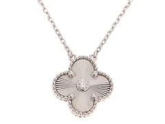 Van Cleef & Arpels ヴァンクリーフ&アーペル ヴィンテージアルハンブラNC/WG/ギヨシエ/D/約8.3g 貴金属・宝石 VCARP6L800 ネックレス K18ホワイトゴールド K18WG/ダイヤモンド シルバー レディース【中古】431のサムネイル