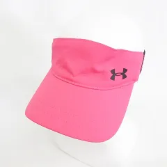 アンダーアーマー UNDER ARMOUR テニス サンバイザー ゴム ロゴ プリント ピンク ブラック 黒 のサムネイル