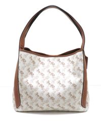 COACH ホースキャリッジ トートバッグ ベージュ ピンク 馬車ロゴ 