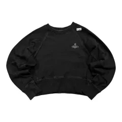 (即配) VIVIENNE WESTWOOD ヴィヴィアン・ウエストウッド コットン スウェットシャツ ブラック クロップド スウェットのサムネイル