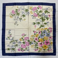 Christian Dior大判シルクスカーフ ボタニカル ブルー 美品 - メルカリ