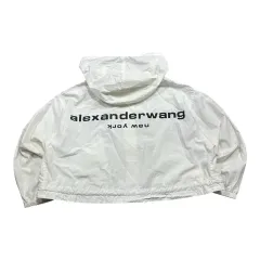 (即納) Alexander Wang アレキサンダーワング 白 WHO フード付き ウィンドブレーカー ジャケットのサムネイル