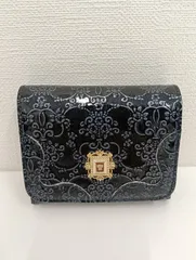 【美品】 ANNA SUIアナスイ Roomyルーミー ダマスクローズ柄 ラメ エナメル 財布 ファッション小物 財布 現状品のサムネイル