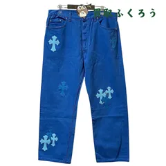 【激レア・未使用】クロムハーツ Chrome Hearts　リーバイス501　パッチデニム　サイズ34　靑　ブルー　ヴィンテージデニム　シルバーのサムネイル