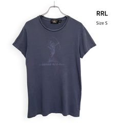 極美品】RRL ダブルアールエル ペイント加工 Tシャツ フェードブルー S