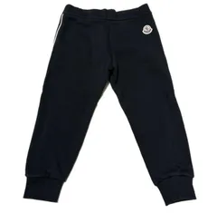 センス抜群！【美品】MONCLER モンクレール 22AW キッズ スウェット パンツ 4A 104cm 男の子 サイドライン ロゴ ワッペン 黒 2A48のサムネイル