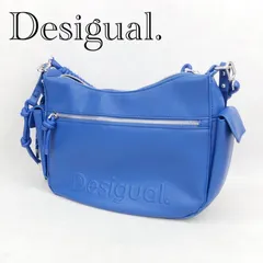 美品 Desigual ハンドル切り替え ショルダーバッグ ブルー フェイクレザー レディース デシグアル 219のサムネイル