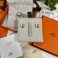 HERMES エルメス ポップHミニピアス ホワイト ゴールド 箱付き - メルカリ