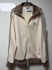 美品 70s デサント製 adidas トラックジャケット ベージュ×ブラウン