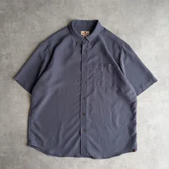 Woolrich ウールリッチ 半袖 ボタンダウン シャツ XL モダール ワッフル調 凹凸生地 鹿の子風 胸ポケット グレー 無地 メンズのサムネイル