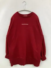 one after another NICE CLAUP ワンアフターアナザーナイスクラップ スウェット レッド コットン 裏起毛 無地 刺繍 長袖 レディースのサムネイル