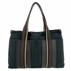 【6ga0270】エルメス トートバッグ トロカホリゾンタルMM キャンバス ブラック ブラウン シルバー金具【中古】メンズ レディース ユニセックスのサムネイル
