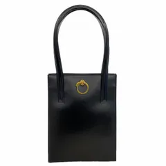 【6ga0273】カルティエ トートバッグ パンテール レザー ブラック ゴールド金具【中古】レディースのサムネイル