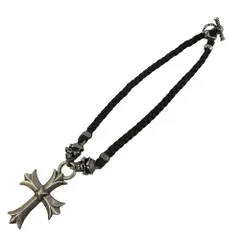 TRAVIS WALKER トラヴィスワーカー LARGE SACRED CROSS WITH 2 SPEED WITH BRAIDED LEATHER NECKLACE WITH T-BAR CZ クロス スカル レザーブレード ネックレス【中古】のサムネイル