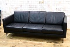 美品□Knoll/ノール□フィスター□総革□ベンチソファ□オットマン□3P