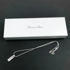 CHRISTIAN DIOR クリスチャンディオール 刻印 シンプル ロゴプレート ネックレス ペンダント スネークチェーン シルバー アクセ レディース 219のサムネイル