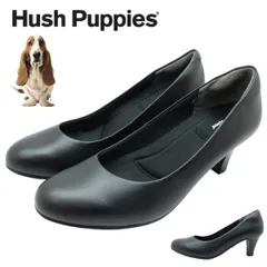 Hush puppies ハッシュパピー レディース パンプス  L-514T 514 ラウンドトゥ 3E 6cmヒール 本革 低反発ソール 防滑 静音ヒール 婦人靴  クロ ブラック フォーマル ビジネス リクルートのサムネイル