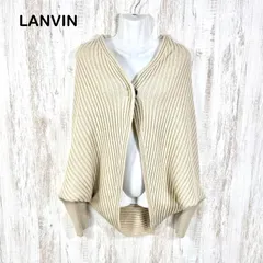 LANVIN River 2015 ランバン カシミヤ リブニット ポンチョカーディガン ベージュのサムネイル