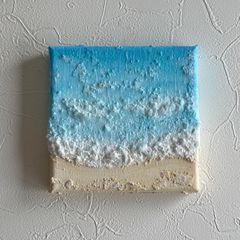 絵画 アクリル画 原画「渚」海 波 風景画 抽象画 テクスチャーアート