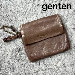 genten ゲンテン 二つ折り財布 本革 レザー ブラウンのサムネイル