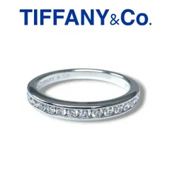ティファニー ダイヤモンド ウェディング バンドリング ハーフエタニティ 11号 TIFFANY チャネルセッティング Pt950 レディース ブランド 美品 Pt950×ダイヤモンド ハーフダイヤ ダイヤ15P 婚約指輪 結婚指輪 指輪 アクセサリー 女性用のサムネイル