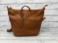 美品《carcru》3way レザーバッグ キャメル シボ革 表参道 ロゴ刻印 